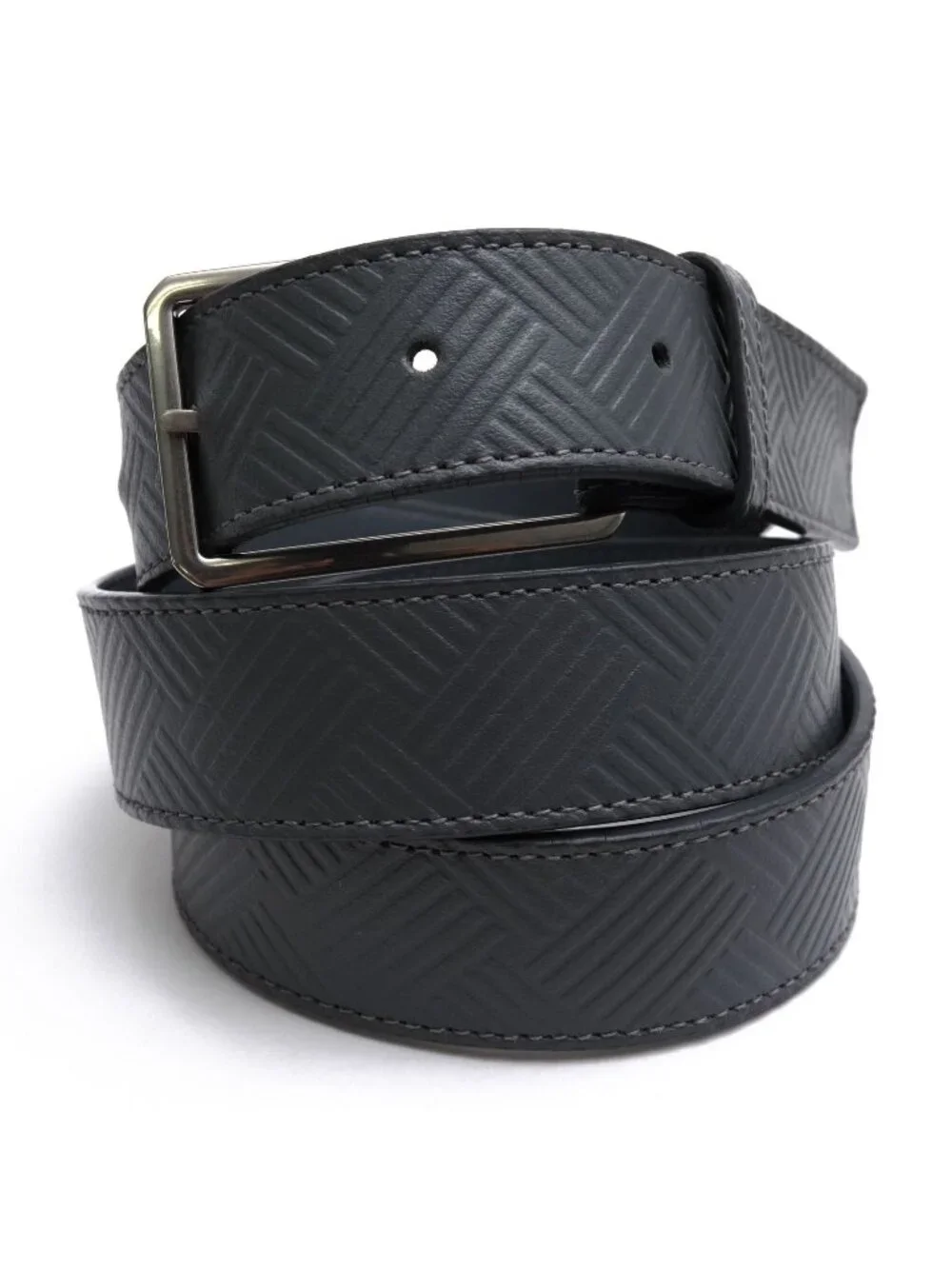 Bottega Veneta Belt Business Leather Gray Cintura Debossed Ilight